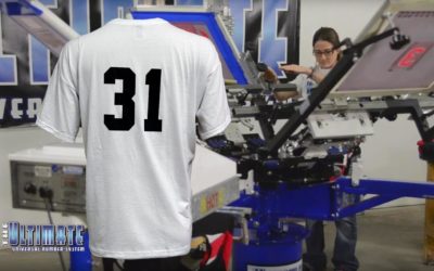 Screen Printing Numbers on White T-Shirts